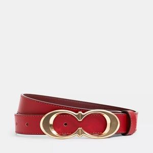 Coach signature buckle belt
